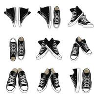 Set off Sneaker shoe Image And Illustration On white Background vector
