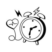 Alarm clock symbolizing an early start for fitness routines vector