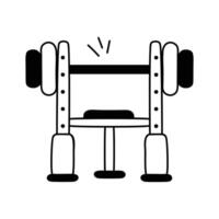 Rack for performing squats, bench presses, and weightlifting vector