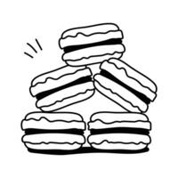 A stack of macarons, arranged in a pleasing tower formation vector