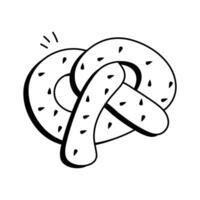 Salted pretzel icon showcasing its classic twisted shape vector