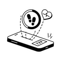 Device to track steps and monitor daily fitness activity vector