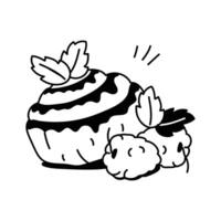 Take a look at this amazing icon of cinnamon roll in modern style vector