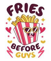 fries before guys t-shirt vector
