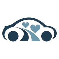 Stylized Car with Heart Icon vector