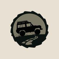 Off-Road Vehicle in Circle Frame vector