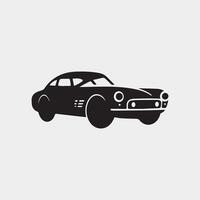 Retro Car with Bold Silhouette vector