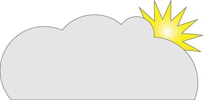 A cloud with a sun in the middle vector