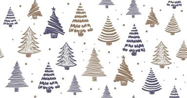 Christmas tree, New Year set, hand drawn illustrations vector