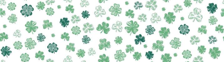Sketch pattern clover. St. Patrick's Day. Hand drawn illustration. vector