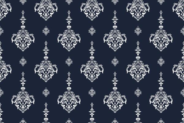 Motifs African boho paisley Floral Ikat pattern embroidery border. Ethnic ikat floral Ethnic Indian Pattern Ikat pattern Ethnic Pattern.Border indian on Navy background.