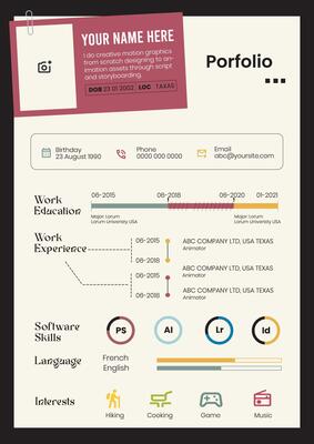 Portfolio Resume Template Design