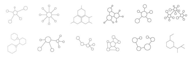 Hub networks connections system symbol line icon. Molecule or atom structure, communications social media contacts. Abstract share or business infrastructure. vector
