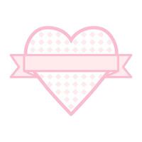 a pink heart with a ribbon on it vector