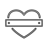 Heart Shape with Metal Bar Line Art Design vector