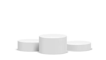 Product design podium isolated on white background. 3d background for product design vector