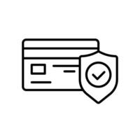 Secure payment icon with credit card and shield vector