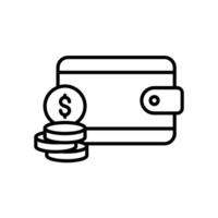 Wallet and coin icon for financial storage vector