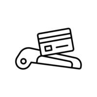 Transaction icon by swiping a credit card to the EDC machine vector