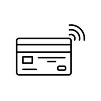 Icon of contactless payment with credit card using NFC vector