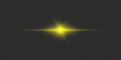 Yellow horizontal light effect of lens flares vector