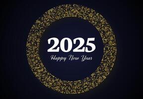 2025 Happy New Year of gold glitter pattern vector