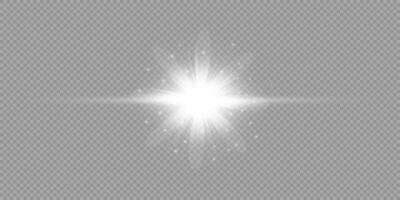 White horizontal light effect of lens flares vector