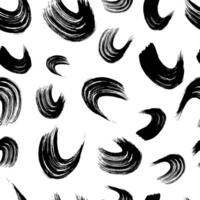 Seamless pattern with black wavy grunge brush strokes vector