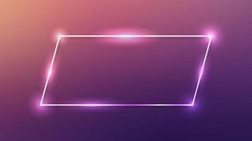 Neon frame with shining effects vector