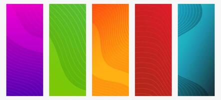 Modern colorful gradient background with wave lines vector