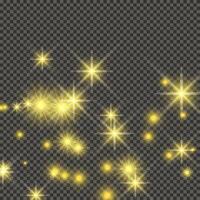 Gold backdrop with stars and dust sparkles vector