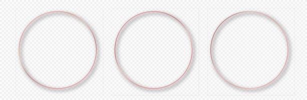 Rose gold glowing circle frame vector