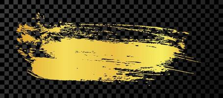 Gold brush stroke on dark background vector