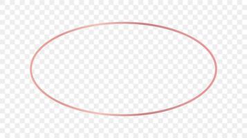 Rose gold glowing oval shape frame vector