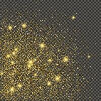 Gold glittering dust on a gray background. Dust with gold glitter effect and empty space for your text. illustration vector