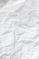 White clean crumpled notebook paper with lines vector