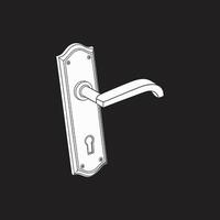 A white door handle on a black background vector