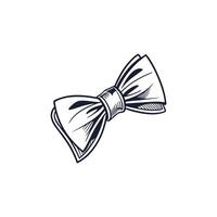 A black and white drawing of a bow tie vector