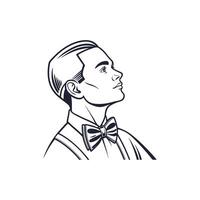 A man with a bow tie and a bow tie vector