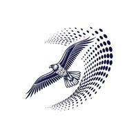 A hawk flying over a white background vector