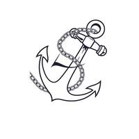 An anchor with chain and rope on it vector