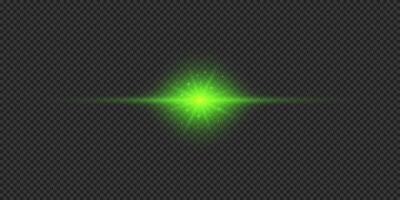 Green horizontal light effect of lens flares vector
