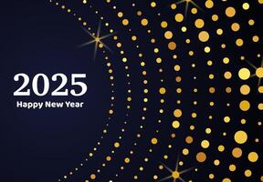 2025 Happy New Year of gold glitter pattern vector