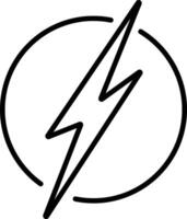 Modern Lightning Energy Outline Icon on White Background vector
