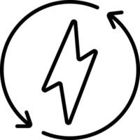 Lightning Energy Icon with Editable Stroke Outline on White Background vector