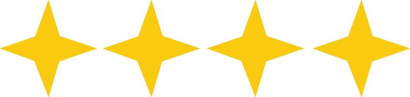 Modern Four Star Icon Design Perfect for Branding and User Interface Applications vector