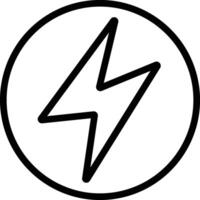 Sleek Lightning Energy Icon with Crisp Outline Design vector