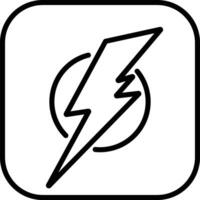 Editable Stroke Lightning Icon Representing Energy on White Background vector