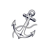 An anchor with rope on it is shown in this image vector