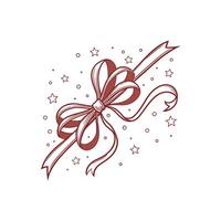 A red bow with stars on it vector